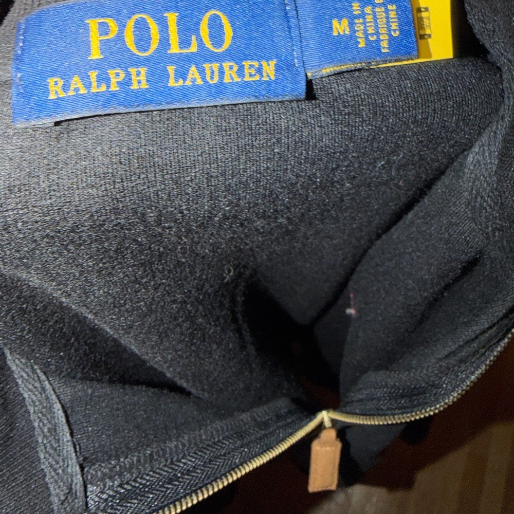 Polo Ralph Lauren Men's Black Quarter-Zip Sweater with Red Logo - Picture 3 of 6